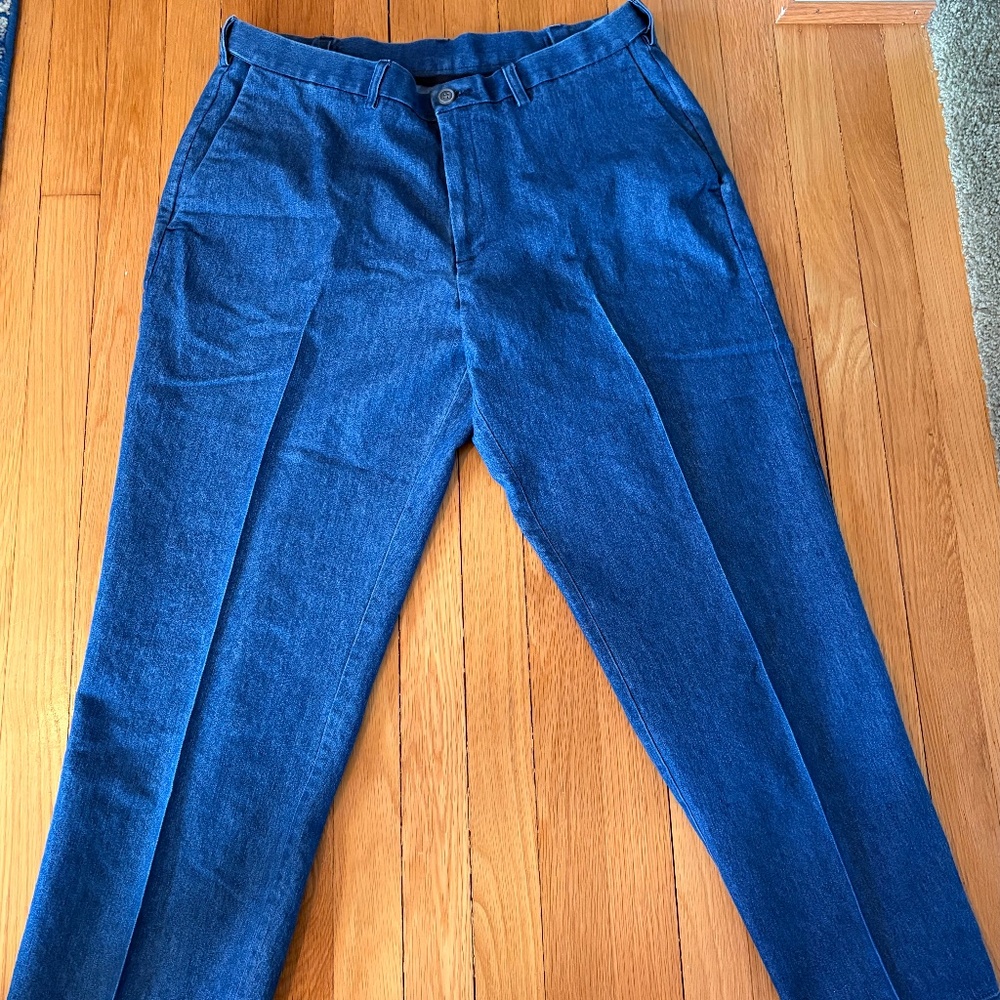 MEN'S HAGGAR CLASSIC FIT PREMIUM STRETCH DENIM TROUSER JEANS 38X30 - NWOT